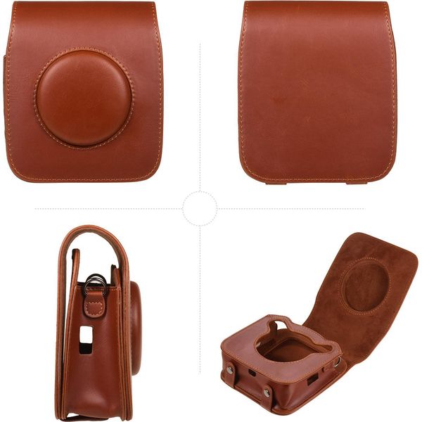 Custodia Portatile In Finto Cuoio Con Tracolla Compatibile Con La Fotocamera Istantanea Fujifilm Fuji Instax SQ20-image