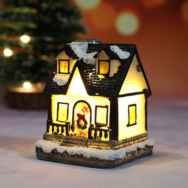 Led Natale Luce Casa Decorazioni Di Natale In Resina Scena Di Natale Villaggio Città Per I Regali Di Natale-image