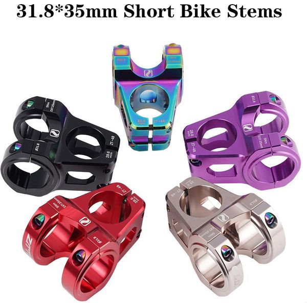 31.8*35Mm Steli Corti Bicicletta In Lega Di Alluminio Manubrio Stelo Per Bicicletta Da Strada Mountain Bike-image