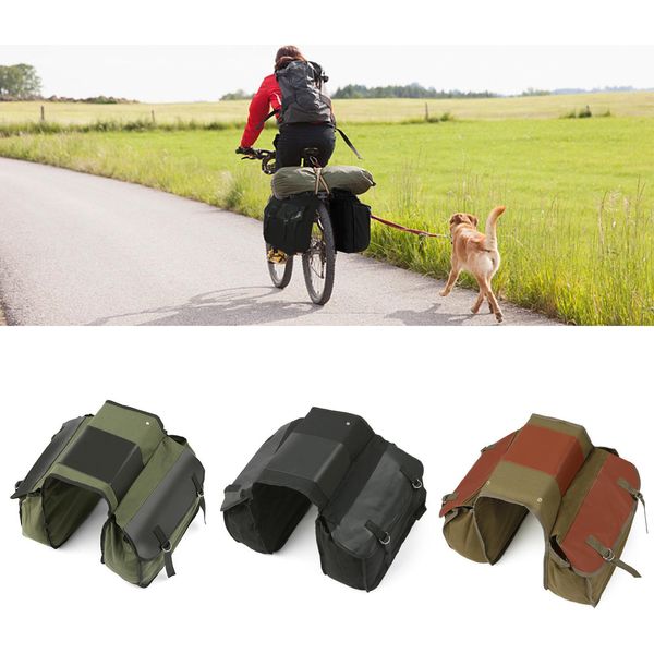 Borsa Per Il Sellino Posteriore Della Bicicletta Borsa Per Il Bagagliaio Del Ciclo Portapacchi Posteriore Doppia Borsa Pannier-image