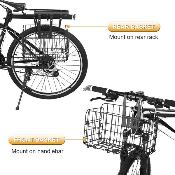 Cestino Per Bicicletta, Cestino Per Bicicletta Pieghevole In Acciaio Inox, Cestino Per Bicicletta In Acciaio, Cestino Per Bicicletta Per Adulti, Accessori Per Mountain Bike-image