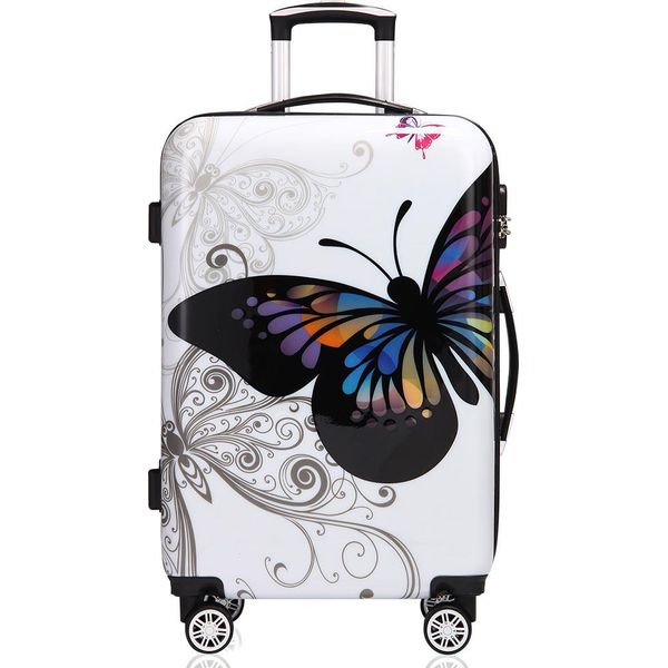Monzana Trolley Butterfly Valigia Guscio Rigido Xl Manico Telescopico Alluminio Ruote Girevoli 360°-image
