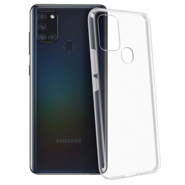 Avizar, Custodia Resistente Agli Urti In Morbido Silicone Per Galaxy A21S Classica, Trasparente-image