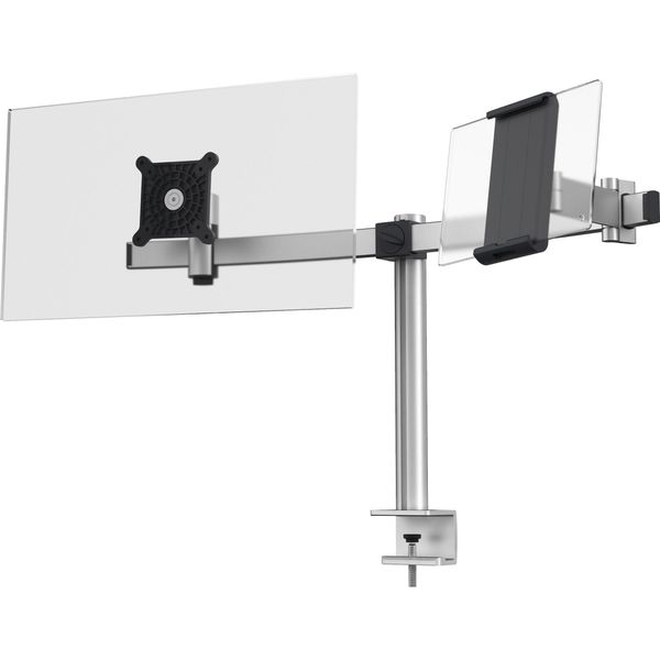 Durable Braccio Porta Monitor Pro Per 1 Monitor E 1 Tablet Con Morsetto, Argento, 508723-image