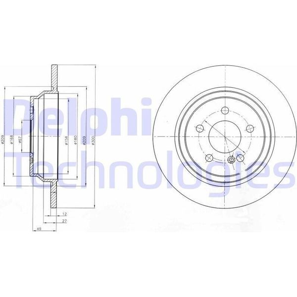2X Disco Freno Delphi BG4298C Adatto A MERCEDES-BENZ Sl (R230) 58 4Mm 300Mm-image