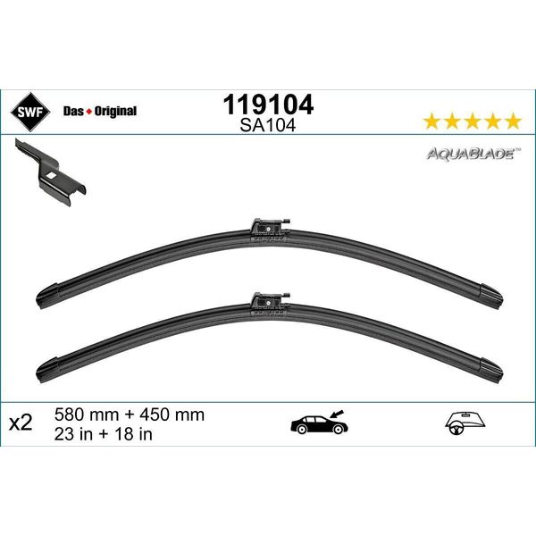Swf Das Original Spazzola Tergicristallo Anteriore Per Alpine A110 Ii Senza Telaio-image