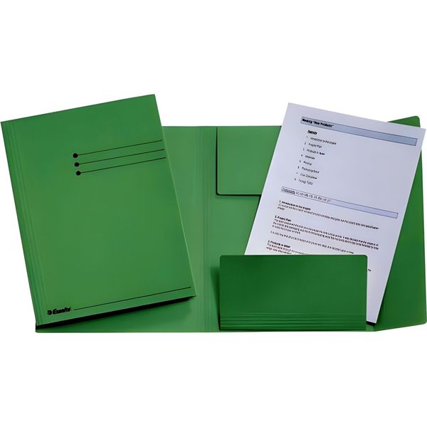 Esselte 1033308 Cartella Legale, A4, Cartoncino Manila 275 Gsm, Verde-image