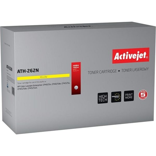 Activejet ATH-262N Toner For Hp Printer; Hp CE262A Replacement; Supreme; 11000 Pages; Yellow-image