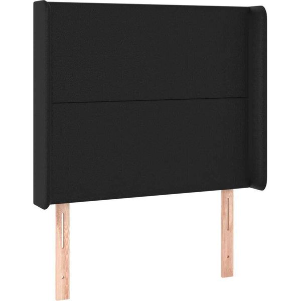 Syfax™ Testiera Ad Orecchio Nera 83X16X118/128 Cm In Pelle Finta-image