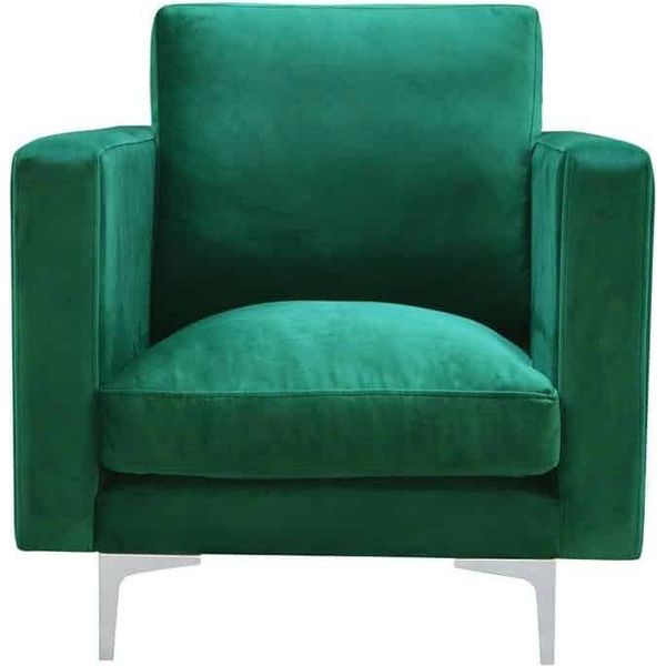 Poltrona Sedia 1X Sala Da Pranzo Televisione Lounge Tessile Seduta Verde Moderna Sedia Imbottita-image