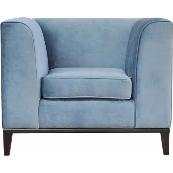 Poltrona Sedia 1X Sala Da Pranzo Televisione Lounge Tessile Seduta Blu Moderna Sedia Imbottita-image