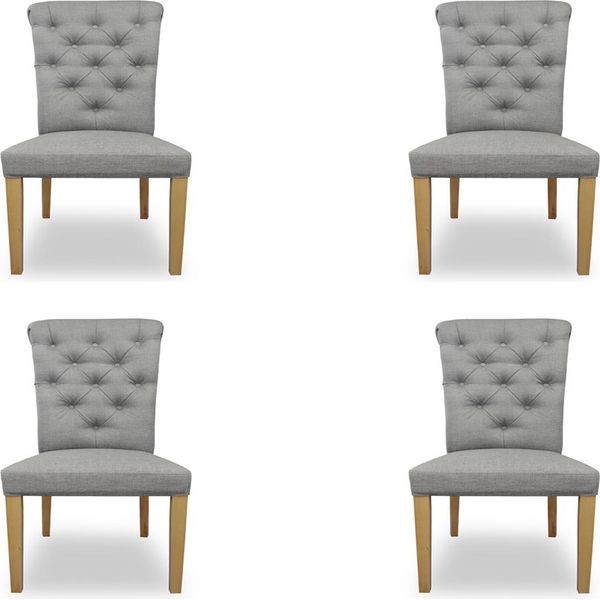 4X Sedie Sedia Imbottitura Design Lounge Seduta Poltrona Set Poltrona Chesterfield Nuovo-image