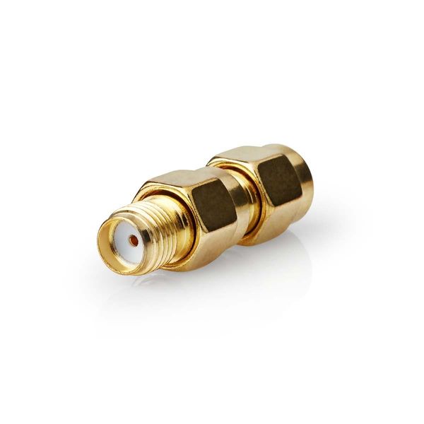 Adattatore Sma | Sma Maschio Con Inversione Di Polarità | Sma Femmina | Placcato Oro | 50 Ohm | Diritto | Rame | Oro | 2 Pezzi. | Scatola-image