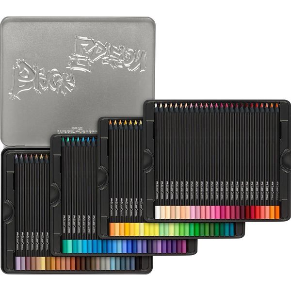 FABER-CASTELL 116490 Matite Colorate Black Edition, Colori Assortiti, 100 Pezzi.-image