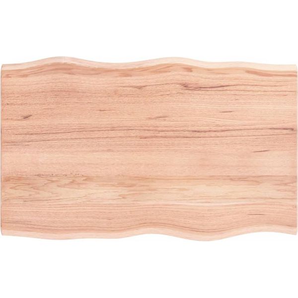 Syfax™ Piano Tavolo Marrone Chiaro 80X50X2 Cm In Rovere Non Trattato-image