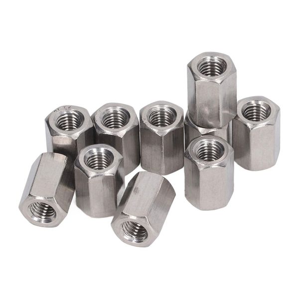 Set Di Dadi Di Accoppiamento Esagonali, Dadi Di Accoppiamento Grossolani, Dado Di Accoppiamento Esagonale In Acciaio Inox, Dado Di Accoppiamento Esagonale M10, Dado Di Accoppiamento A Stelo Lungo, Dado Di Collegamento Esagonale-image