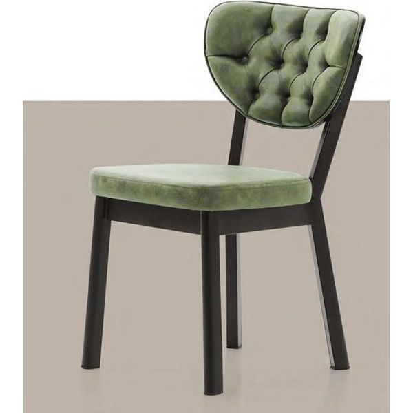 Sedia Da Salotto Sedia Da Sala Da Pranzo Sedia Chesterfield Sedia Imbottita Sedia In Legno Verde-image