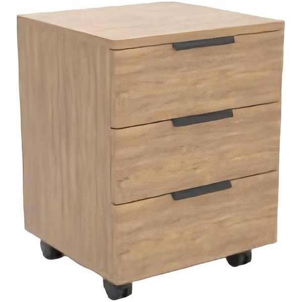 Cassettiera Con 3 Cassetti Armadio Armadio Portaoggetti Beige Ufficio Soggiorno-image