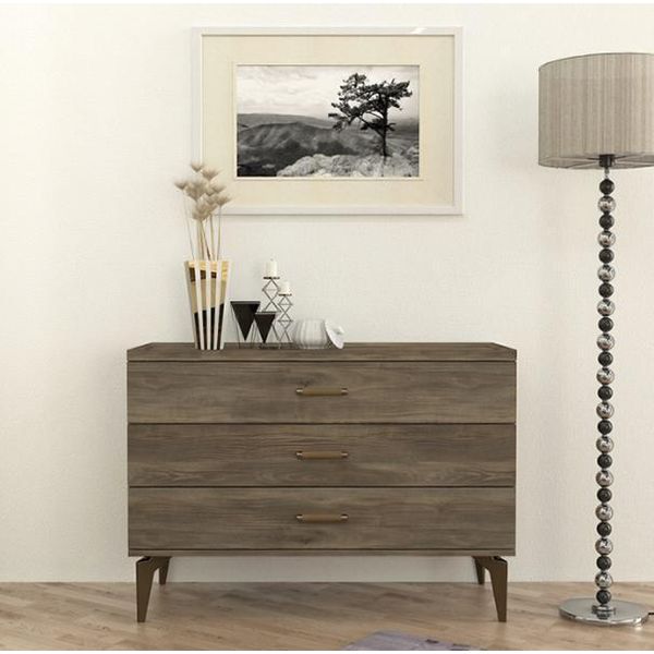 Camera Da Letto Cassettiera Stile Moderno Mobili Eleganti Mobili In Legno Nero-image