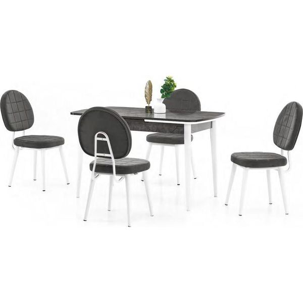 Set Da Pranzo Compatto Set Di Sedie Per Sala Da Pranzo Set Da Tavolo Tavolo Da Pranzo 4 Sedie 5 Pz.-image