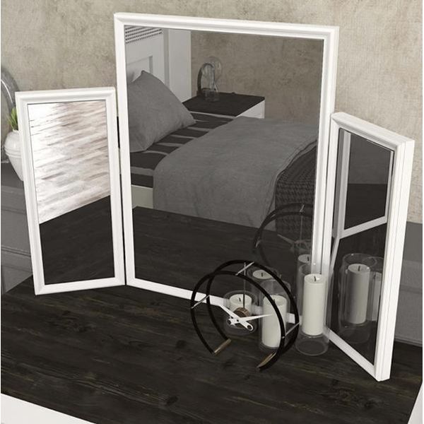 Specchio Bianco Camera Da Letto Giovani Moderno Elegante Mobili Per Bambini 85X60Cm-image