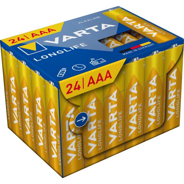 Varta Batterie Longlife Alcaline Aaa Micro LR03 1.5V Cubepack=24Stk-image