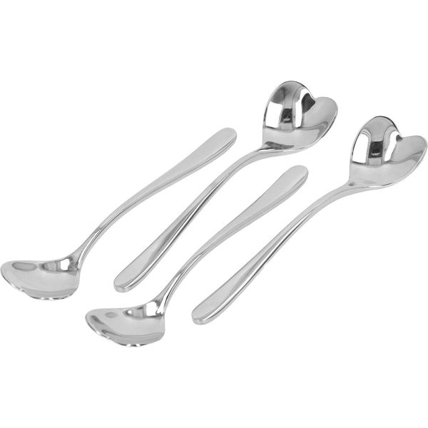 4Pcs Caffè Cucchiaio In Acciaio Inox A Forma Di Cuore Tè Dessert Zucchero Mescolando Cucchiaio Per Caffè-image