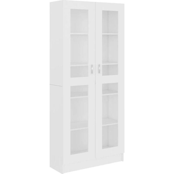Syfax™ Armadietto Vetrina Bianco 82,5X30,5X185 Cm Legno Multistrato-image