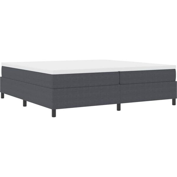 Vidaxl Letto A Molle Insacchettate Grigio Scuro E Bianco 203 X 200 X 60 Cm In Tessuto A Coste-image
