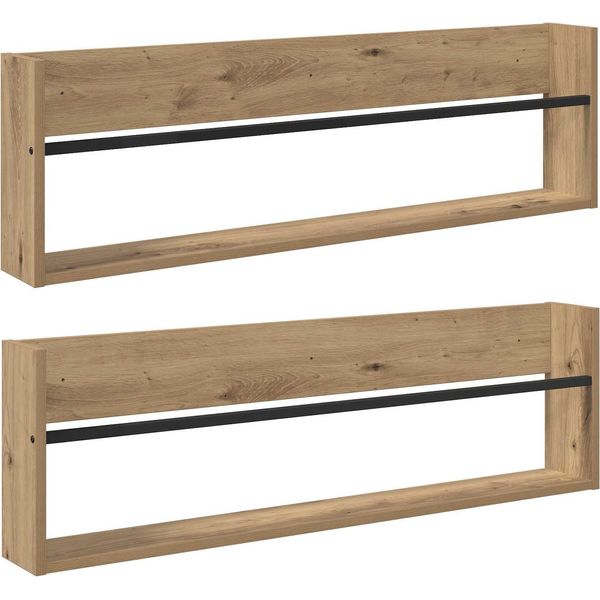 Syfax™ Scaffale Per Riviste 2 Pcs Rovere Artigianale 100 X 12 X 30 Cm-image