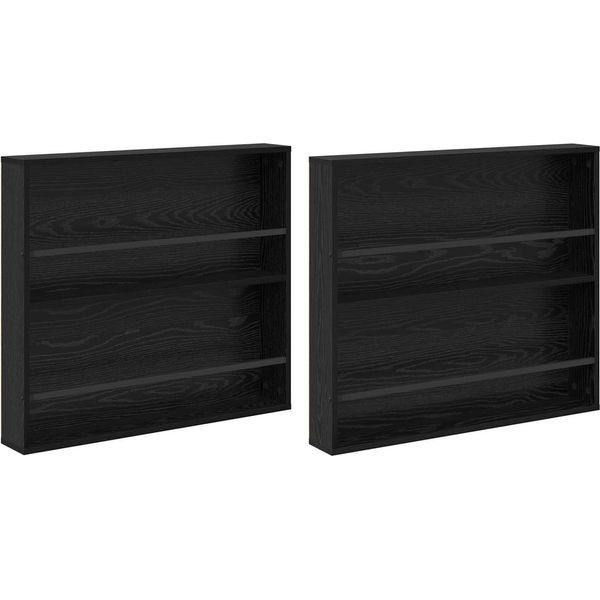 Syfax™ Scaffale Per Riviste 2 Pcs Rovere Nero 80 X 12 X 70 Cm-image