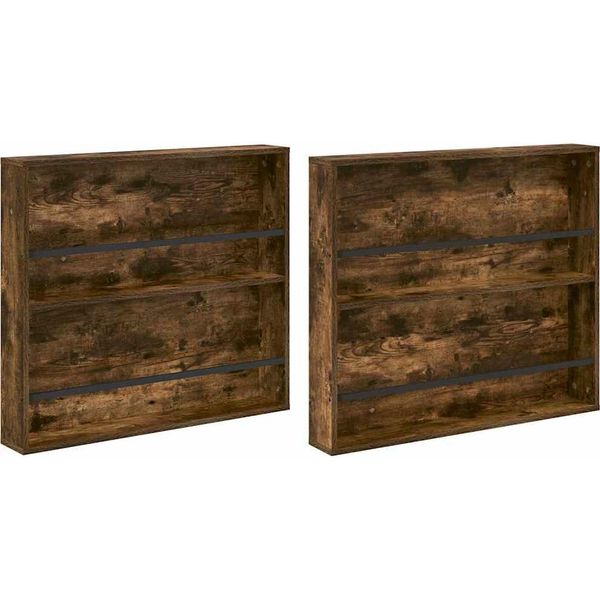 Syfax™ Scaffale Per Riviste 2 Pcs Rovere Fumé 80 X 12 X 70 Cm-image