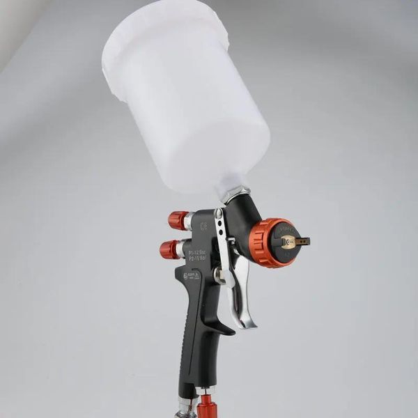 Pistola Di Verniciatura Hvlp, Pistola Pneumatica A Gravità, Ugello Da 1,3 Mm, Tazza Da 600 Ml, Tazza Di Miscelazione Inclusa-image