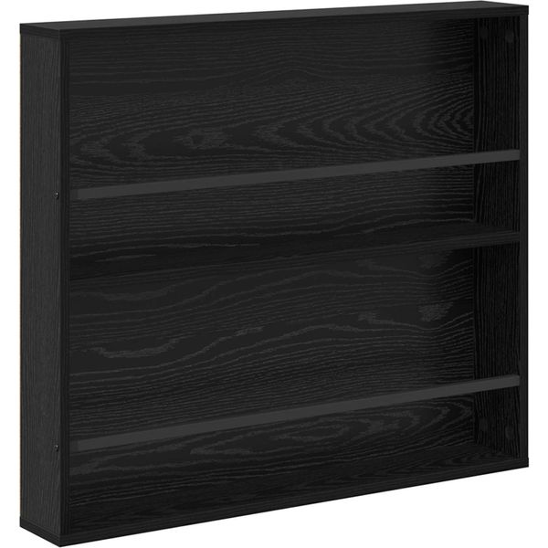 Vidaxl Portariviste Look Rovere Nero 80 X 12 X 70 Cm Materiale A Base Di Legno-image