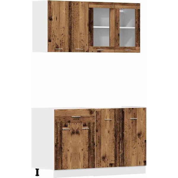 Syfax™ Set Di Mobili Da Cucina 4 Pz Lyon Legno Antico In Truciolato-image