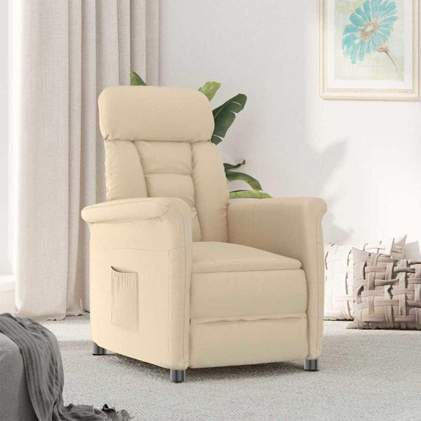 Vidaxl Poltrona Con Funzione Reclinabile Crema Crema 70,5 X 96,5 X 95 Cm-image