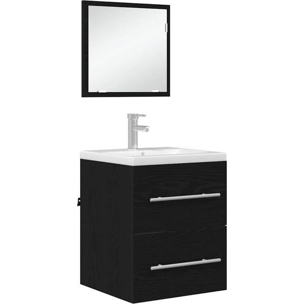 Syfax™ Set Di Mobili Per Il Bagno Con Cassetto Nero 41 X 38,5 X 48 Cm-image