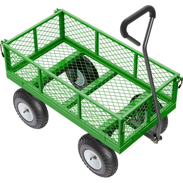 Succebuy Carrello Da Giardino In Acciaio, Portata 300 Kg, Robusto Carrello Da Giardino Con Pneumatici Da 25,4 Cm-image
