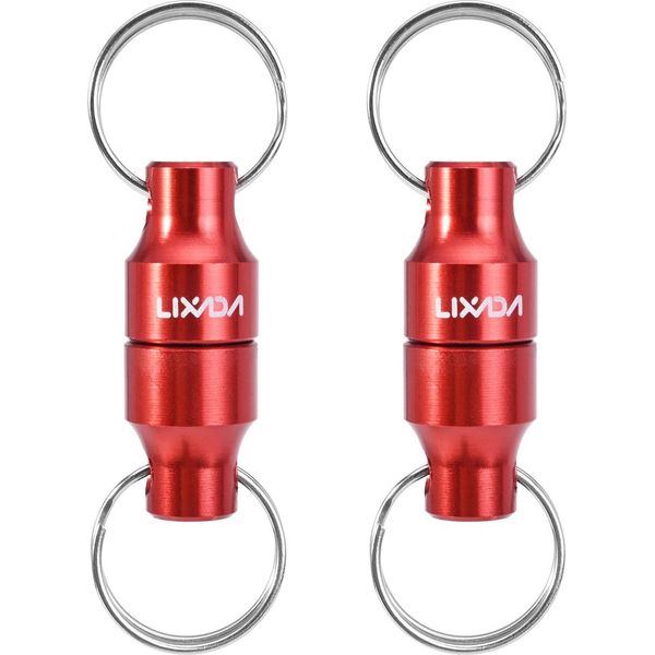 Lixada, Supporto Magnetico Per Rete Da Sbarco Per La Pesca A Mosca, Rosso, Connettore Per Rete Da Sbarco Con Cavo A Spirale, 2 Clip-image