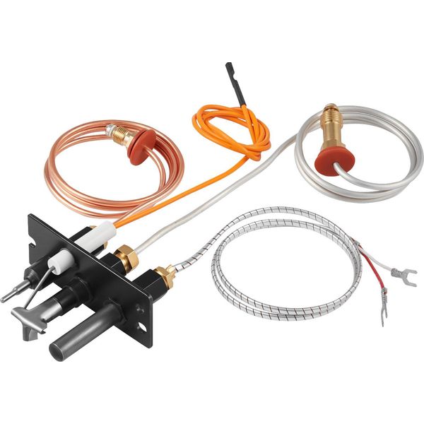 Succebuy Gruppo Bruciatore Pilota Per Gas Naturale, Oe 485-510A, 4021-736, 2103-010 Set Luce Pilota Per Caminetto, Pezzo Di Ricambio Per L'accensione A Gas Naturale, Adatto A Vari Modelli Come Quadra-Fire, Heat & Glo, Heatilator, Nero-image