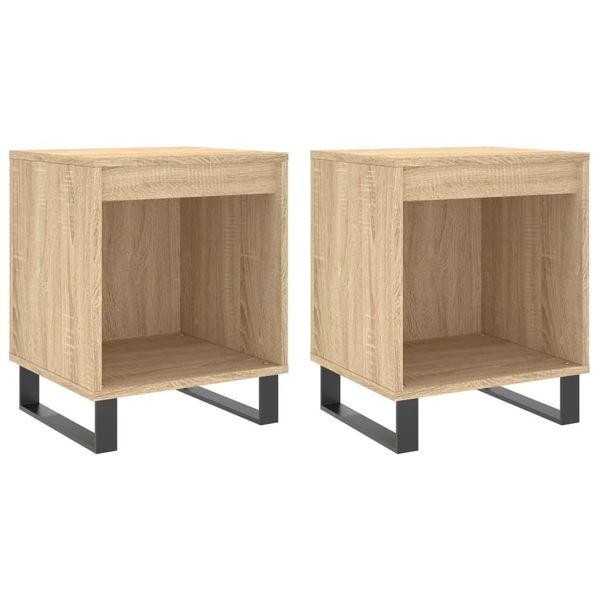 Syfax™ Comodini 2Pz Rovere Sonoma 40X35X50 Cm In Legno Multistrato-image