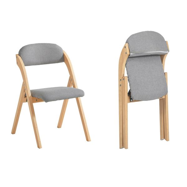 Sobuy Sedia Pieghevole In Legno Imbottita Set Di 2 Sedie Ergonomiche Da Cucina Sedia Da Pranzo Pieghevole Salvaspazio Pronta Per Essere Assemblata Per Cucina Balcone Ufficio Fst92-Nx2-image
