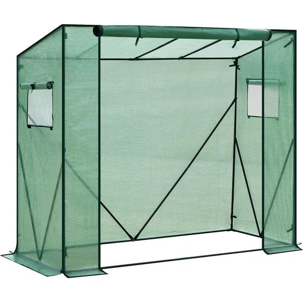 Serra In Film Pe - Serra Da Giardino - 200×77×146/169 Cm - Film Pe E Telaio In Acciaio Tubolare - Resistente Ai Raggi Uv - Impermeabile - Facile Da Montare E Smontare - Verde-image