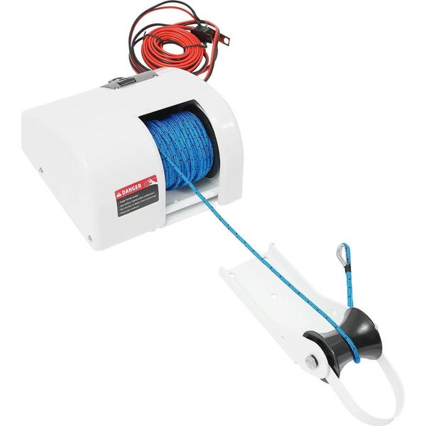 Verricello Elettrico Per Barche, Telecomando, Impermeabile, Bianco-image