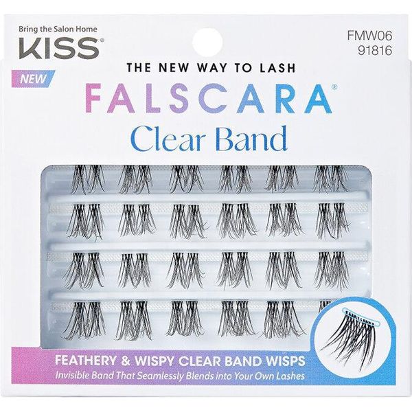Kiss Falscara Ciglia Finte Ciuffi Di Visone Finto 12Mm-14Mm-16Mm 24 Ciuffi Compatibili Con Le Lenti A Contatto Facili Da Applicare Strisce Di Ciglia Riutilizzabili-image
