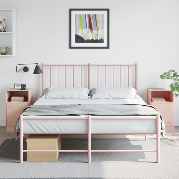 Maison Exclusive - Comodini 2 Pz. Rosa 34,5X39X62 Cm Acciaio-image