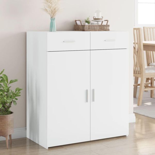 Maison Exclusive - Credenza Bianca 80X42,5X93 Cm In Legno Multistrato-image