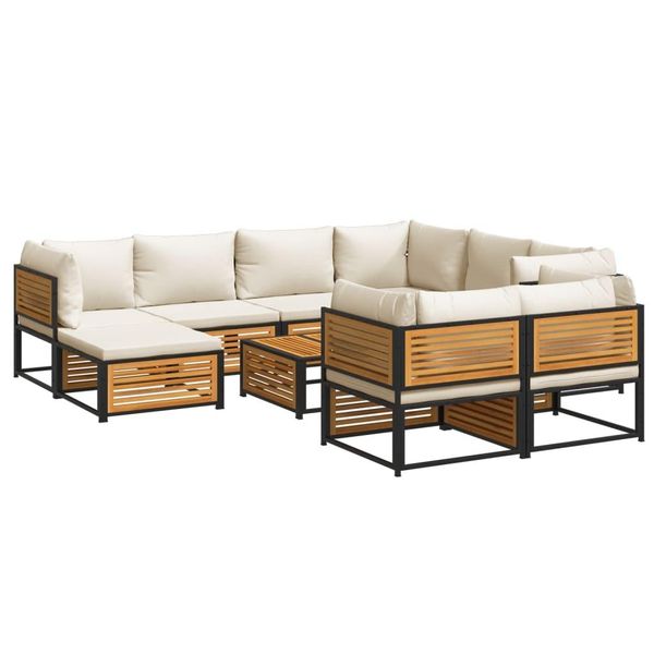 Syfax™ Set Divani Da Giardino 10Pz Con Cuscini Legno Massello Acacia-image
