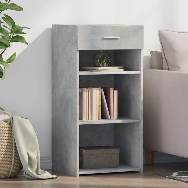 Maison Exclusive - Credenza Grigio Cemento 45X42,5X93 Cm Materiale Ligneo-image