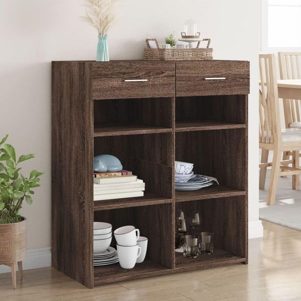 Maison Exclusive - Credenza Rovere Marrone 80X42,5X93 Cm In Legno Multistrato-image
